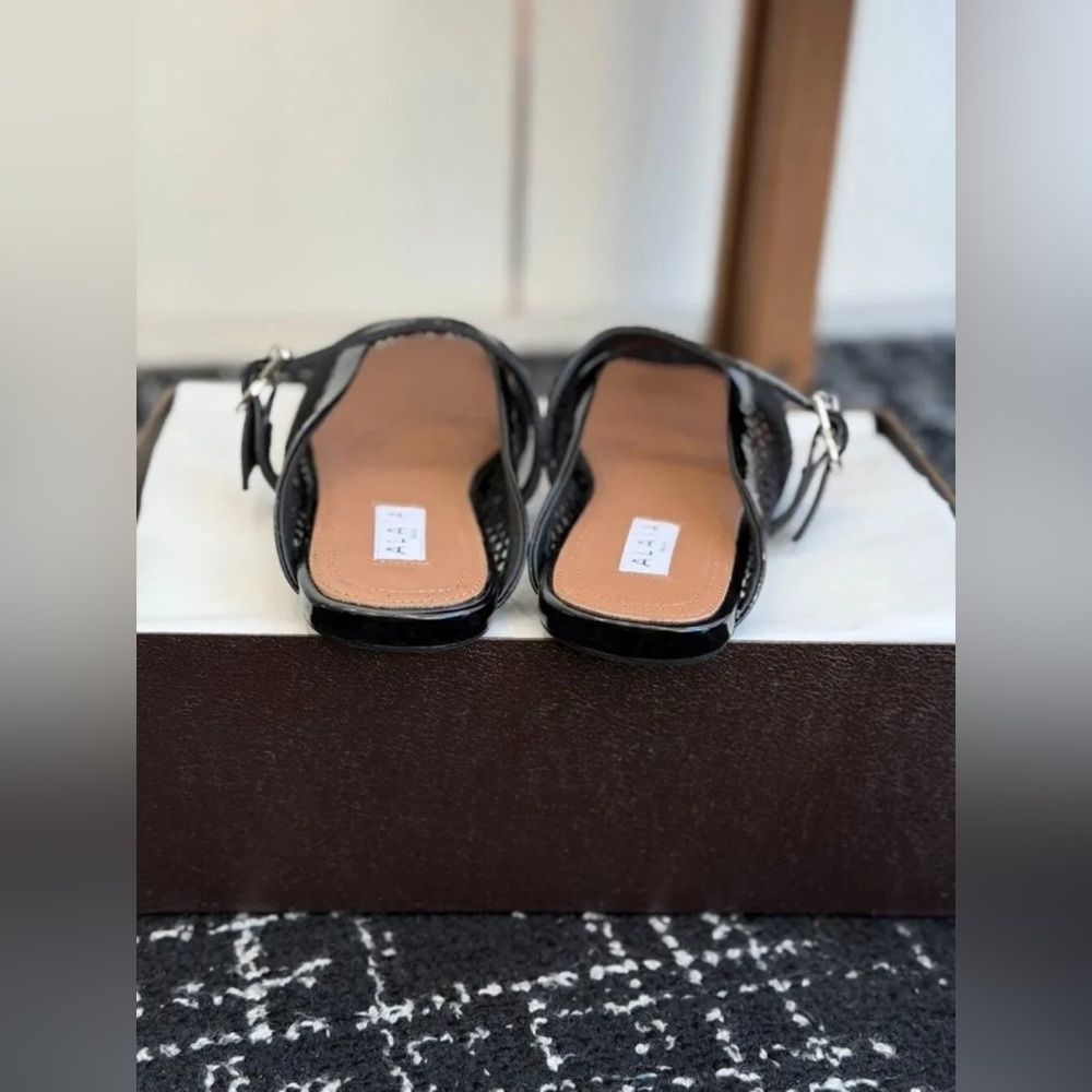 Alaia Mesh Buckle Mule Slippers - Picture 4 of 8
